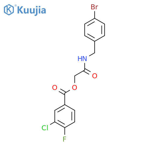 {[(4-Bromophenyl)methyl]carbamoyl}methyl 3-chloro-4-fluorobenzoate structure