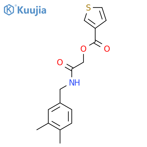 {[(3,4-dimethylphenyl)methyl]carbamoyl}methyl thiophene-3-carboxylate structure