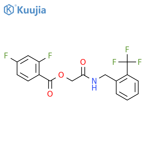 ({[2-(trifluoromethyl)phenyl]methyl}carbamoyl)methyl 2,4-difluorobenzoate structure