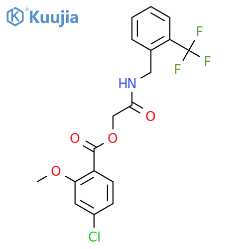 ({[2-(Trifluoromethyl)phenyl]methyl}carbamoyl)methyl 4-chloro-2-methoxybenzoate structure