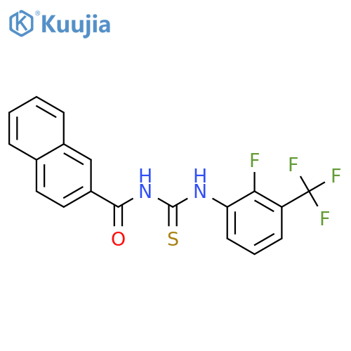 3-[2-fluoro-3-(trifluoromethyl)phenyl]-1-(naphthalene-2-carbonyl)thiourea structure