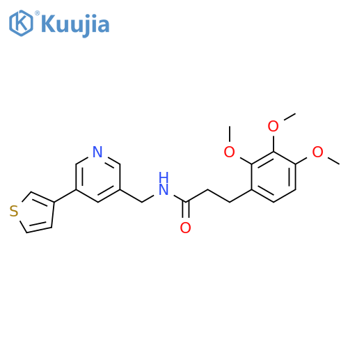 N-[(5-thiophen-3-ylpyridin-3-yl)methyl]-3-(2,3,4-trimethoxyphenyl)propanamide structure