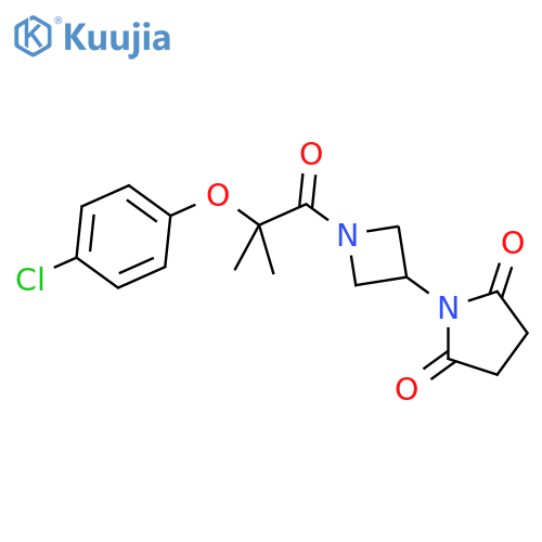 1-[1-[2-(4-Chlorophenoxy)-2-methyl-1-oxopropyl]-3-azetidinyl]-2,5-pyrrolidinedione structure