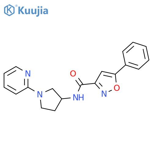5-phenyl-N-(1-pyridin-2-ylpyrrolidin-3-yl)-1,2-oxazole-3-carboxamide structure