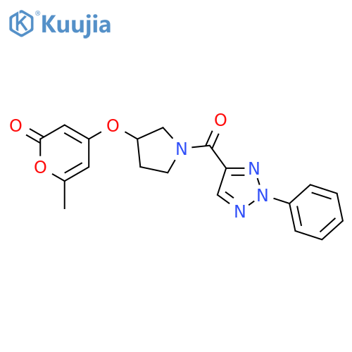 6-methyl-4-[1-(2-phenyltriazole-4-carbonyl)pyrrolidin-3-yl]oxypyran-2-one structure