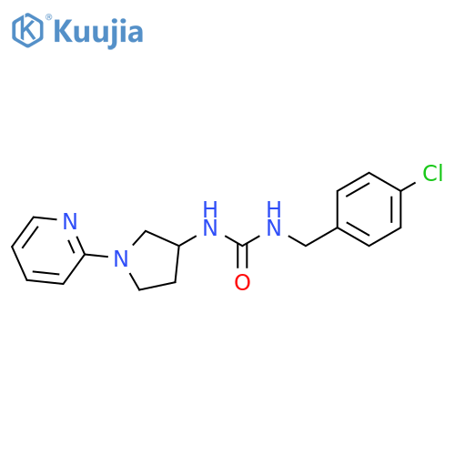1-[(4-chlorophenyl)methyl]-3-(1-pyridin-2-ylpyrrolidin-3-yl)urea structure