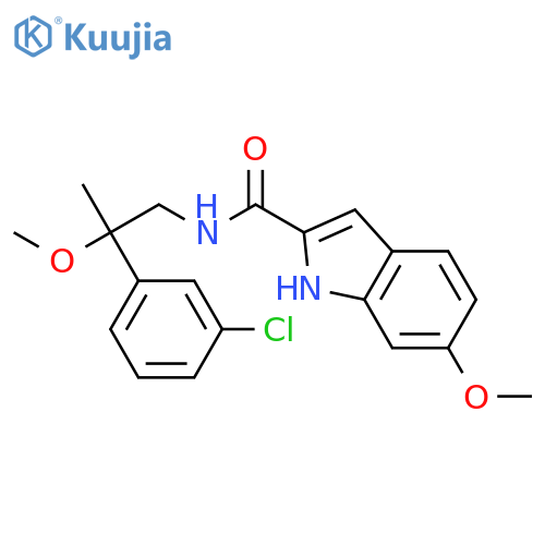 N-[2-(3-chlorophenyl)-2-methoxypropyl]-6-methoxy-1H-indole-2-carboxamide structure