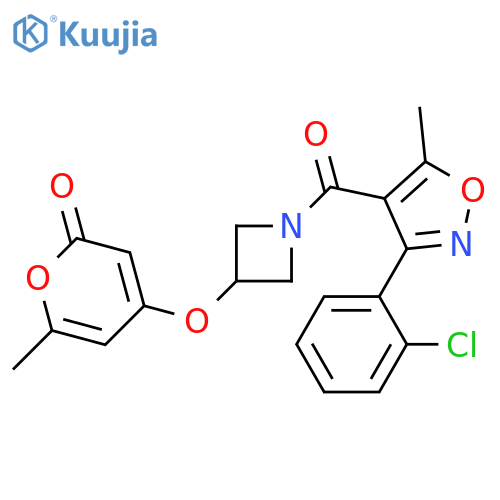 4-[1-[3-(2-chlorophenyl)-5-methyl-1,2-oxazole-4-carbonyl]azetidin-3-yl]oxy-6-methylpyran-2-one structure