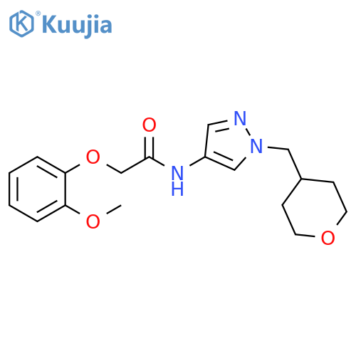 2-(2-Methoxyphenoxy)-N-[1-[(tetrahydro-2H-pyran-4-yl)methyl]-1H-pyrazol-4-yl]acetamide structure
