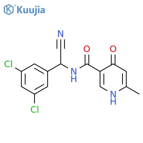 N-[cyano(3,5-dichlorophenyl)methyl]-6-methyl-4-oxo-1,4-dihydropyridine-3-carboxamide structure