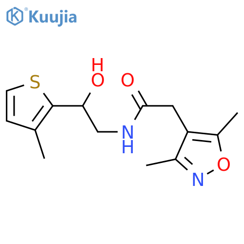 2-(3,5-dimethyl-1,2-oxazol-4-yl)-N-[2-hydroxy-2-(3-methylthiophen-2-yl)ethyl]acetamide structure