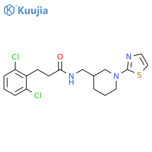 2,6-Dichloro-N-[[1-(2-thiazolyl)-3-piperidinyl]methyl]benzenepropanamide structure