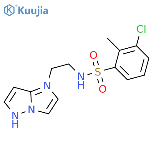 3-chloro-2-methyl-N-(2-{1H-pyrazolo[1,5-a]imidazol-1-yl}ethyl)benzene-1-sulfonamide structure
