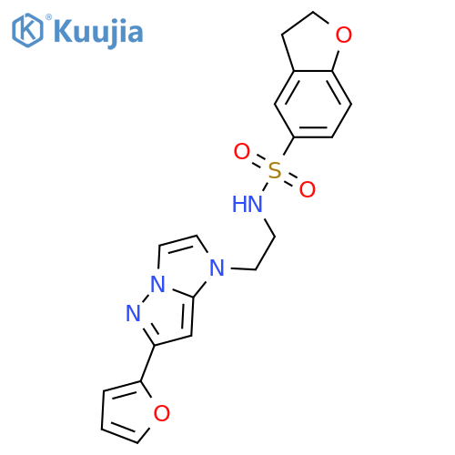N-{2-[6-(furan-2-yl)-1H-pyrazolo[1,5-a]imidazol-1-yl]ethyl}-2,3-dihydro-1-benzofuran-5-sulfonamide structure