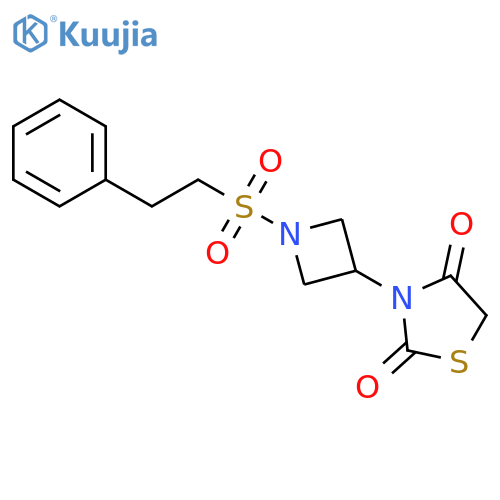 3-[1-[(2-Phenylethyl)sulfonyl]-3-azetidinyl]-2,4-thiazolidinedione structure