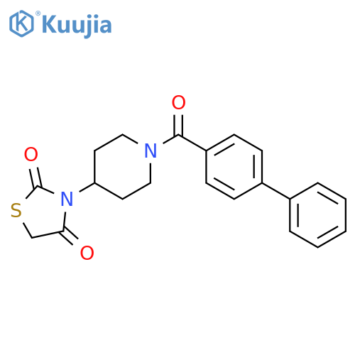 3-[1-([1,1′-Biphenyl]-4-ylcarbonyl)-4-piperidinyl]-2,4-thiazolidinedione structure