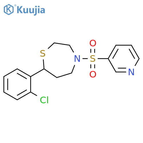 7-(2-chlorophenyl)-4-(pyridine-3-sulfonyl)-1,4-thiazepane structure