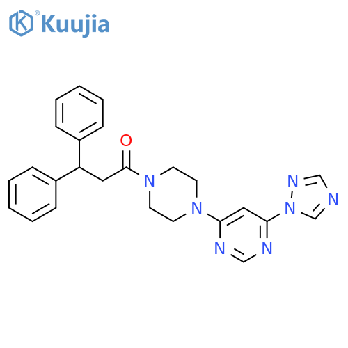 3,3-diphenyl-1-[4-[6-(1,2,4-triazol-1-yl)pyrimidin-4-yl]piperazin-1-yl]propan-1-one structure