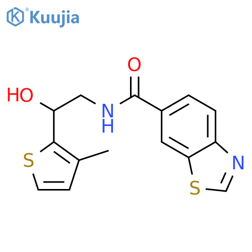 N-[2-hydroxy-2-(3-methylthiophen-2-yl)ethyl]-1,3-benzothiazole-6-carboxamide structure