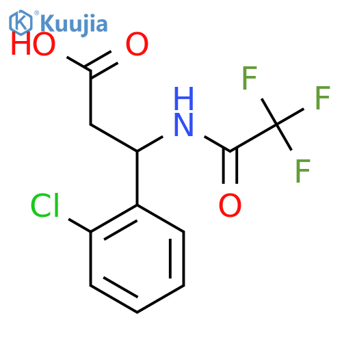 3-(2-chlorophenyl)-3-(trifluoroacetamido)propanoic acid structure
