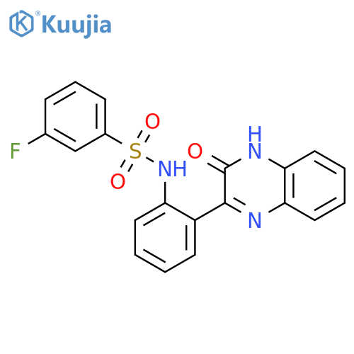 3-fluoro-N-[2-(3-hydroxyquinoxalin-2-yl)phenyl]benzene-1-sulfonamide structure