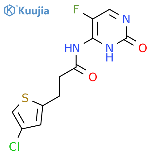 3-(4-chlorothiophen-2-yl)-N-(5-fluoro-2-oxo-2,3-dihydropyrimidin-4-yl)propanamide structure