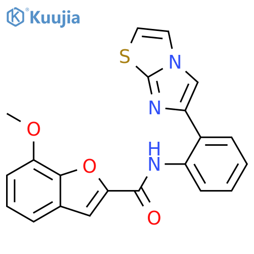 N-(2-Imidazo[2,1-b]thiazol-6-ylphenyl)-7-methoxy-2-benzofurancarboxamide structure