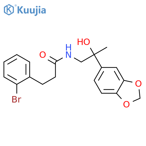 N-[2-(2H-1,3-benzodioxol-5-yl)-2-hydroxypropyl]-3-(2-bromophenyl)propanamide structure