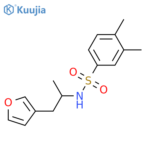 N-[1-(furan-3-yl)propan-2-yl]-3,4-dimethylbenzene-1-sulfonamide structure