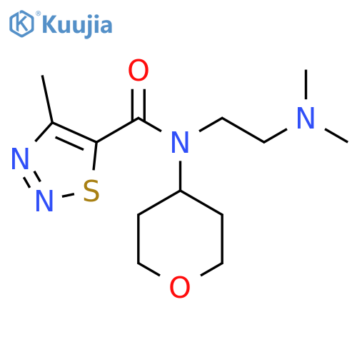 N-[2-(dimethylamino)ethyl]-4-methyl-N-(oxan-4-yl)-1,2,3-thiadiazole-5-carboxamide structure