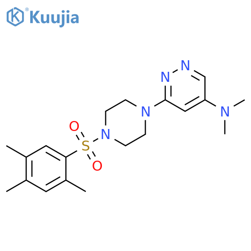 N,N-dimethyl-6-[4-(2,4,5-trimethylbenzenesulfonyl)piperazin-1-yl]pyridazin-4-amine structure