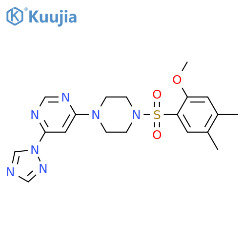 4-[4-(2-methoxy-4,5-dimethylphenyl)sulfonylpiperazin-1-yl]-6-(1,2,4-triazol-1-yl)pyrimidine structure