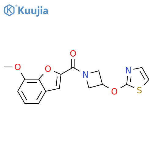(7-methoxy-1-benzofuran-2-yl)-[3-(1,3-thiazol-2-yloxy)azetidin-1-yl]methanone structure