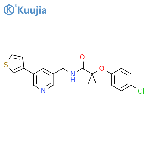 2-(4-Chlorophenoxy)-2-methyl-N-[[5-(3-thienyl)-3-pyridinyl]methyl]propanamide structure