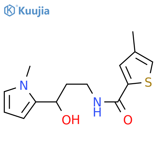 N-[3-hydroxy-3-(1-methyl-1H-pyrrol-2-yl)propyl]-4-methylthiophene-2-carboxamide structure