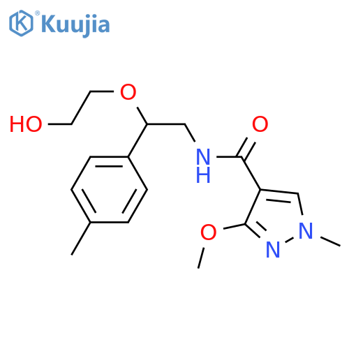 N-[2-(2-hydroxyethoxy)-2-(4-methylphenyl)ethyl]-3-methoxy-1-methyl-1H-pyrazole-4-carboxamide structure