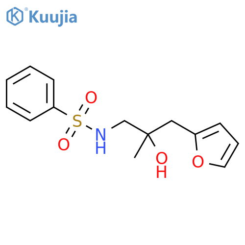 N-{2-[(furan-2-yl)methyl]-2-hydroxypropyl}benzenesulfonamide structure
