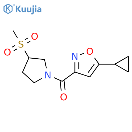 5-cyclopropyl-3-(3-methanesulfonylpyrrolidine-1-carbonyl)-1,2-oxazole structure