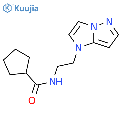N-(2-{1H-pyrazolo[1,5-a]imidazol-1-yl}ethyl)cyclopentanecarboxamide structure