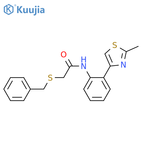 2-benzylsulfanyl-N-[2-(2-methyl-1,3-thiazol-4-yl)phenyl]acetamide structure