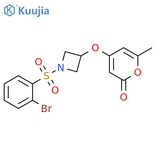 4-[[1-[(2-Bromophenyl)sulfonyl]-3-azetidinyl]oxy]-6-methyl-2H-pyran-2-one structure
