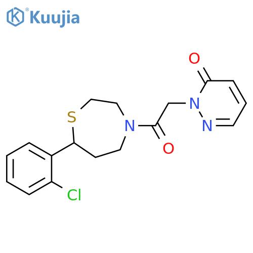 2-{2-[7-(2-chlorophenyl)-1,4-thiazepan-4-yl]-2-oxoethyl}-2,3-dihydropyridazin-3-one structure
