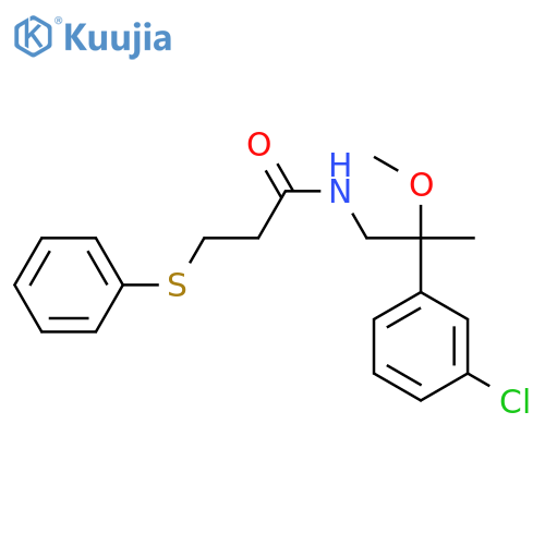 N-[2-(3-chlorophenyl)-2-methoxypropyl]-3-phenylsulfanylpropanamide structure