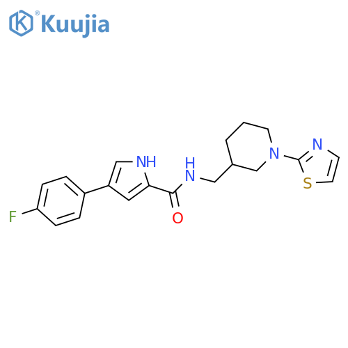 4-(4-fluorophenyl)-N-[[1-(1,3-thiazol-2-yl)piperidin-3-yl]methyl]-1H-pyrrole-2-carboxamide structure