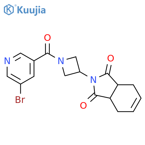2-[1-(5-bromopyridine-3-carbonyl)azetidin-3-yl]-3a,4,7,7a-tetrahydroisoindole-1,3-dione structure