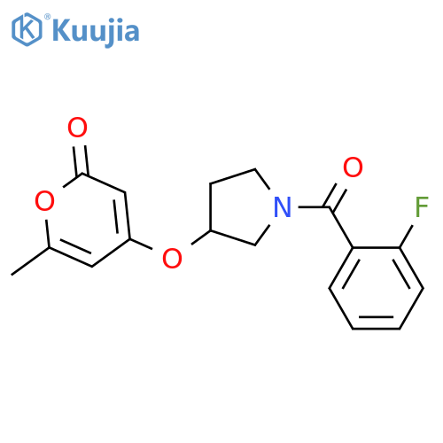 4-[1-(2-fluorobenzoyl)pyrrolidin-3-yl]oxy-6-methylpyran-2-one structure