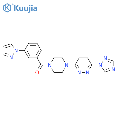 (3-pyrazol-1-ylphenyl)-[4-[6-(1,2,4-triazol-1-yl)pyridazin-3-yl]piperazin-1-yl]methanone structure