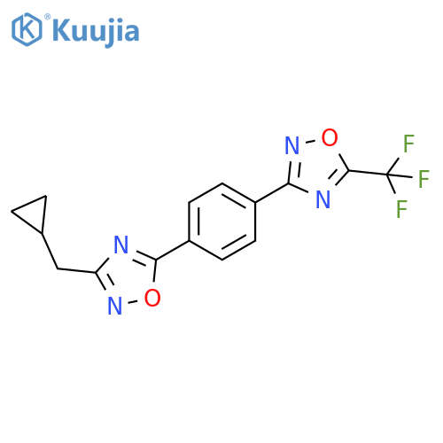 3-{4-[3-(cyclopropylmethyl)-1,2,4-oxadiazol-5-yl]phenyl}-5-(trifluoromethyl)-1,2,4-oxadiazole structure