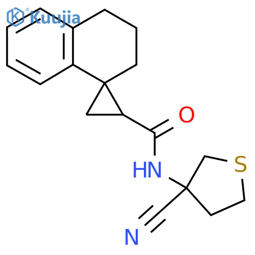 N-(3-cyanothiolan-3-yl)-3',4'-dihydro-2'H-spiro[cyclopropane-1,1'-naphthalene]-3-carboxamide structure