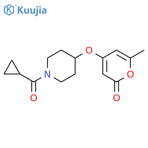 4-[[1-(Cyclopropylcarbonyl)-4-piperidinyl]oxy]-6-methyl-2H-pyran-2-one structure